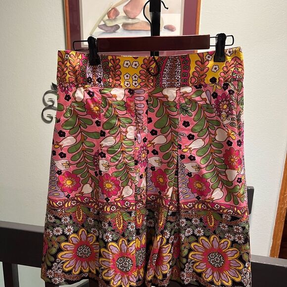 Cabi Asbury  A-Line Skirt with Pink and Green Floral Design NWOT #DO185 - Picture 10 of 10
